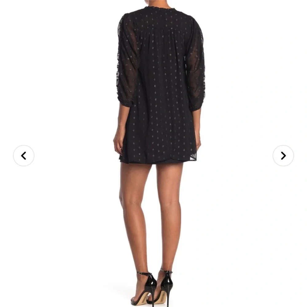 NSR Metallic Dot Ruched Sleeve Shift Dress Size S. - Picture 2 of 8